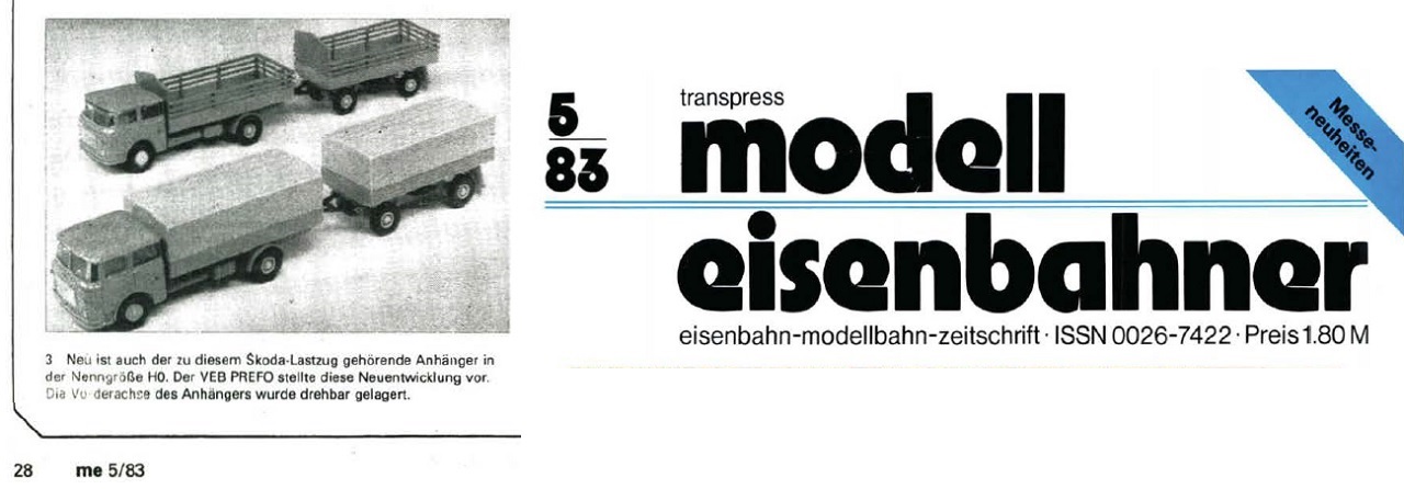 майском номере журнала Modell eisenbahner 5/83