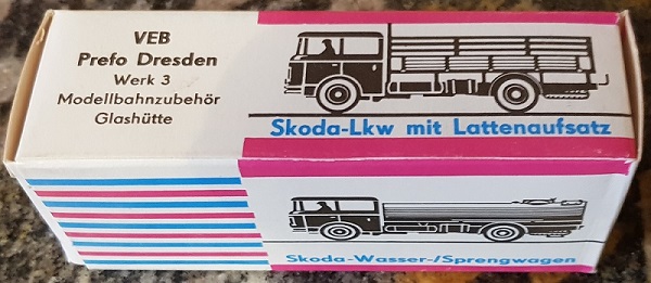 Универсальная упаковка (коробка) самый конец  80-х годов и до закрытия производства, Skoda 706 RTH-AKV Wasserwagen/Sprengwagen (водовоз), модели Шкода 706 водовоз/поливочная от фабрики Permot