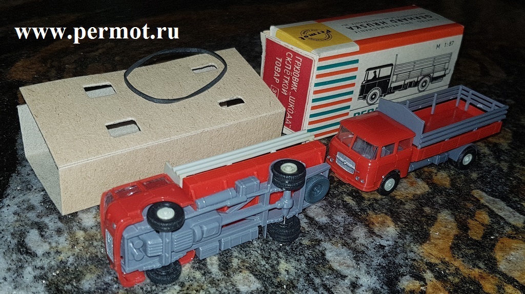  Ранняя упаковка (коробка) 4 типа с моделью Permot Skoda LKW mit Lattenaufsatz от Permot