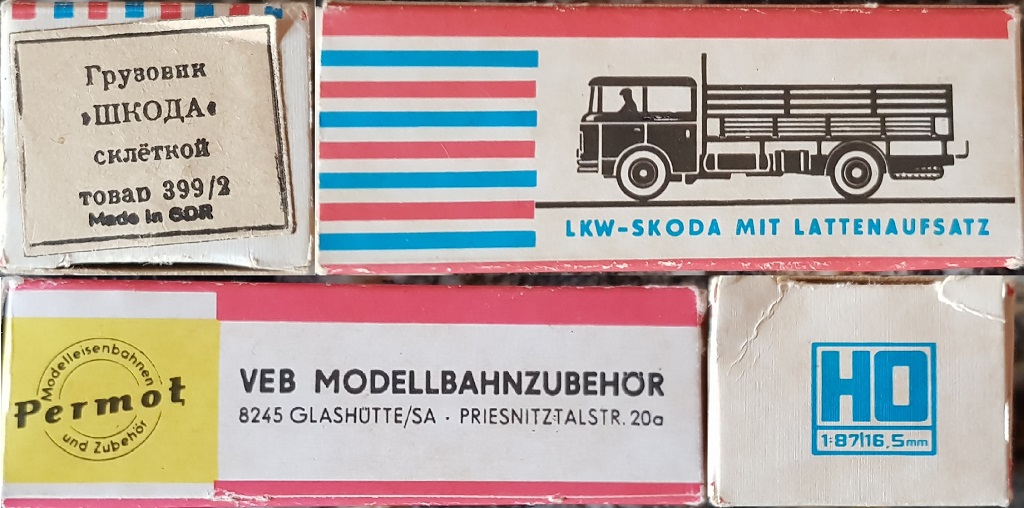 Упаковка (коробка) 1974 года Skoda S706 LKW mit Lattenaufsatz от Permot (грузовик ШКОДА склёткой товар 399/2 Made in GDR)