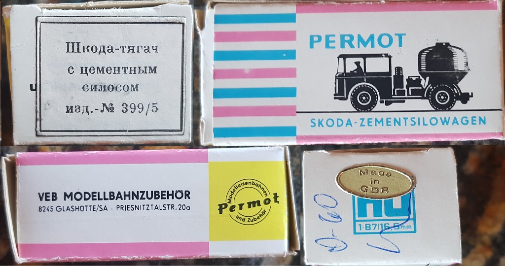  Самая ранняя упаковка (коробка) Permot Skoda S706 Zementsilowagen (Шкода 706 Цементный силос от Permot