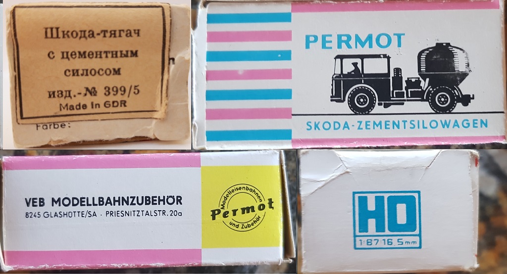  Ранняя упаковка (коробка) Permot Skoda S706 Zementsilowagen (Шкода 706 Цементный силос от Permot