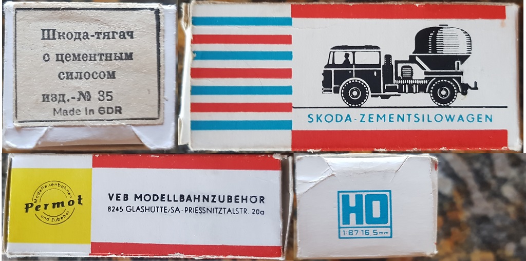 Упаковка (коробка) 70-х годов Permot Skoda S706 Zementsilowagen (Шкода 706 Цементный силос от Permot