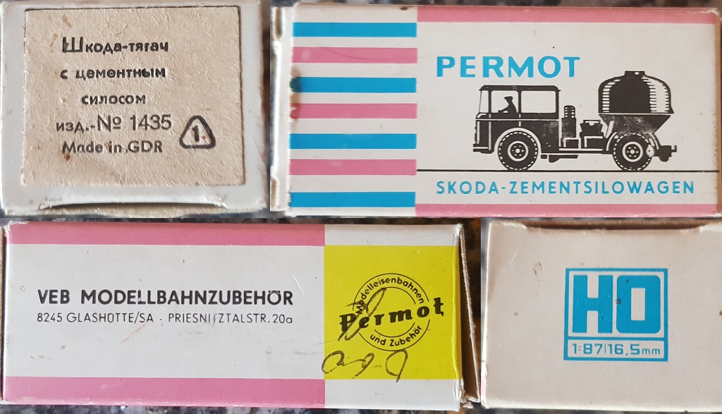 Упаковка (коробка) конец 70-х годов Permot Skoda S706 Zementsilowagen (Шкода 706 Цементный силос от Permot