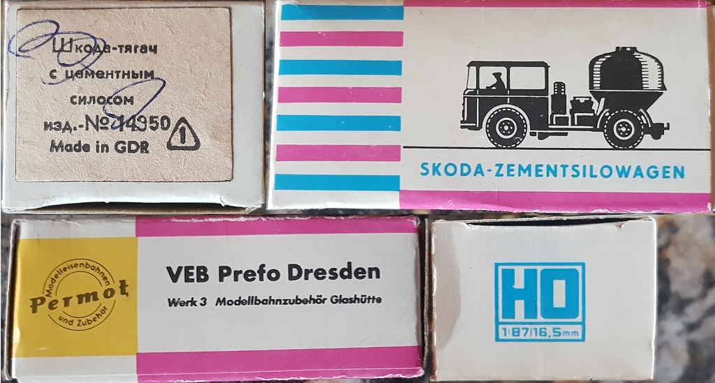 Упаковка (коробка) 80-х годов Permot Skoda S706 Zementsilowagen (Шкода 706 Цементный силос от Permot