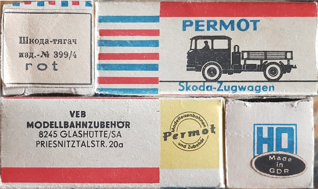  Самая ранняя упаковка (коробка) модели Permot Skoda S706 Zugwagen от Permot, для СССР