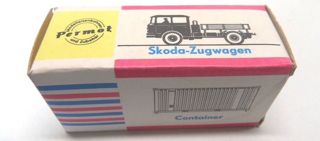 Универсальная упаковка (коробка) для Шкода-тягач, использовалась с 1990 по 1991 год и до закрытия производства под торговой маркой VEB Prefo Dresden Werk3, от фабрики Permot
