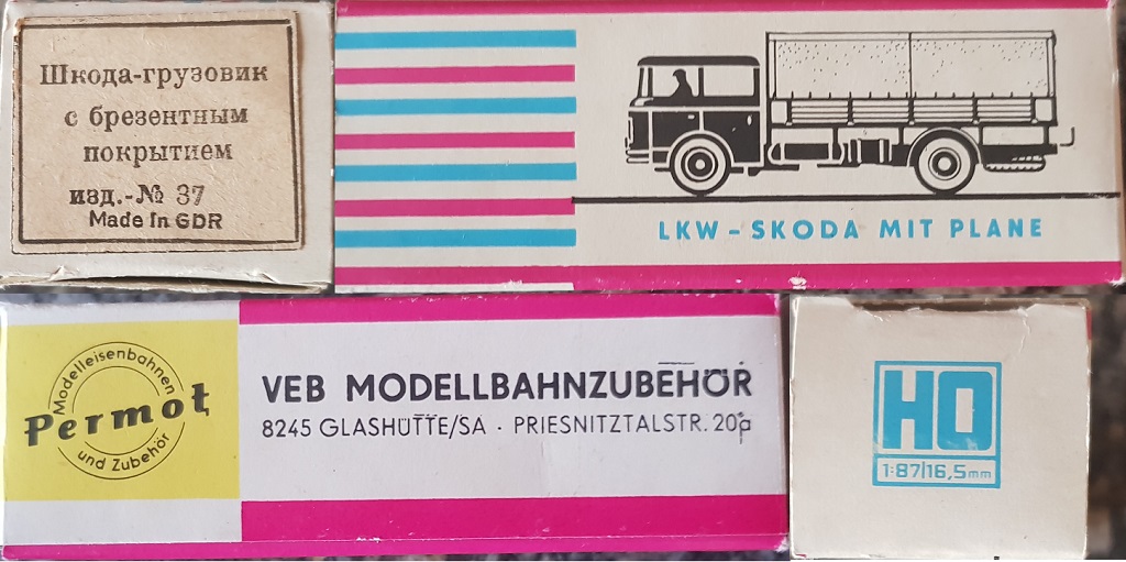 Упаковка (коробка) моделей Permot 1974-1979 год Skoda S706 LKW mit Plane (Шкода-грузовик с брезентовым покрытием) от фабрики PERMOT